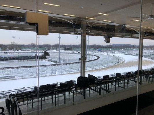 Jan 2019 - snowy view from the Turf Club.