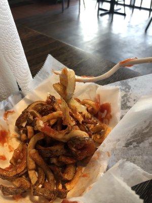 New guy on fry? Uncooked fries weren't good at all.