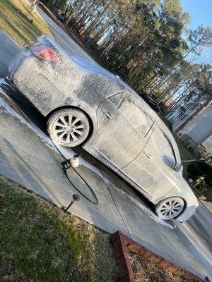 Foam Sprayer Wash to minimize risk of scratches