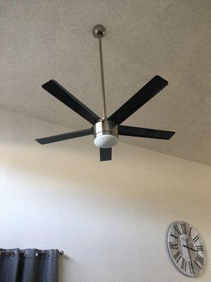 Ceiling fan installation on twelve foot ceiling