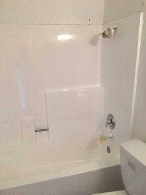 Fiberglass shower/tub combo