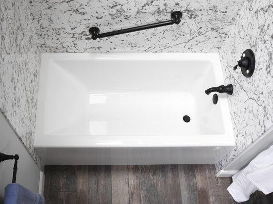 Deep Soaking Tub Replacement with grab bar