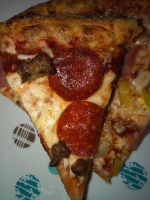 Pepperoni beef and sausage pizza