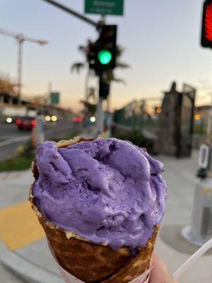 Walking across the street with my new favorite flavor-- Ube and Pandesal Toffee!