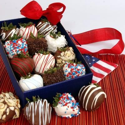 Patriotic Chocolate Dipped Strawberries!