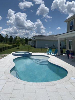 Pool with raised spa