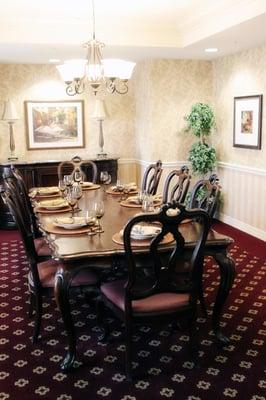 Families enjoy sharing special occasions in one of the Private Dining Rooms.