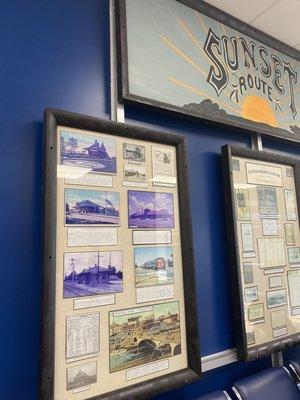 Sunset Limited display and historical photos