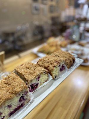 Homemade blueberry buckle... one of our favorites