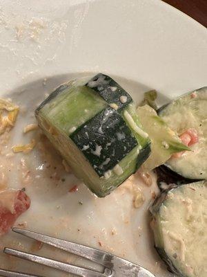 Way too large a chunk of waxed cucumber for salad