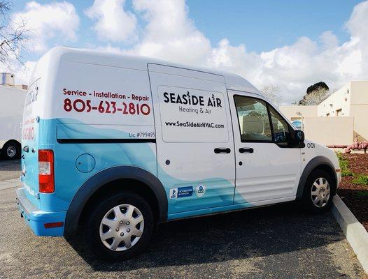 Commercial van wrap for Seaside Air of the Central Coast.