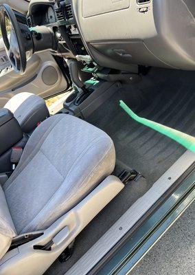 after photo of our passenger seat and carpet