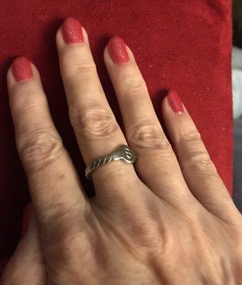 My "Ruby Red Slippers" fingernail color dipped!!