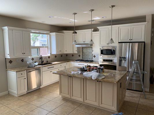 Another great way to enhance your kitchen is with cabinet hardware! Have us install new handles or knobs for you!