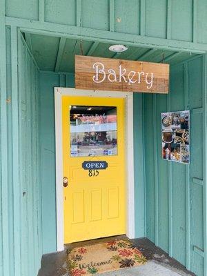 The front door to Sugar Rush Bakery