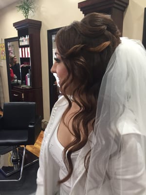 Wedding hair done by Lisa at Marucci Hair Design!