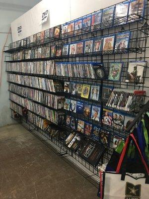 DVD's, Blu-Rays, CD's, VHS, Video Games, Records.