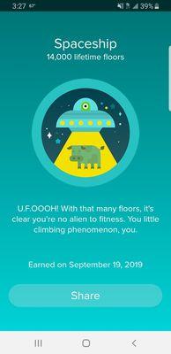 Took the steps to the roof and hit 14K floors on my fitbit...alien life!