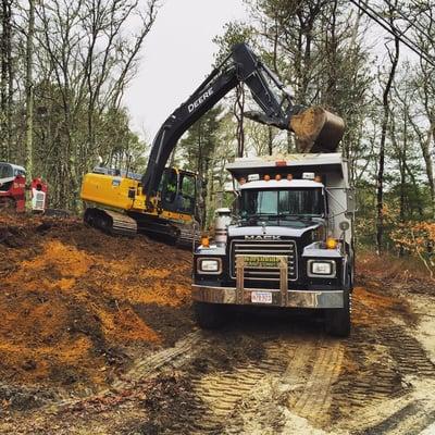 Constructing a road. In Osterville MA.