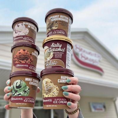 Discover a wide variety of flavors in pints, half gallons or at the ice cream counter. Experience award winning flavors!