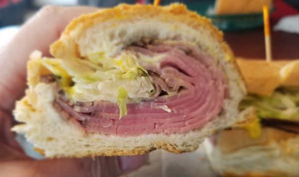 Roast beef grinder - build your own - there are many options. (This one with lettuce and condiments only.)