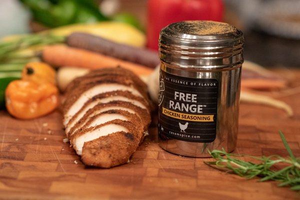 Casa M Spice Co® Free Range® seasoning on chicken breast