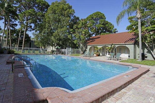 THERE IS A SALT WATER POOL THAT IS OPEN FROM 8am UNTIL IT GETS DARK.