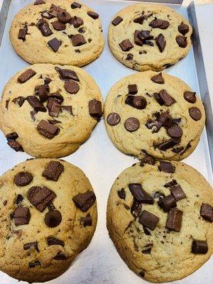 Fresh triple chocolate baked cookies