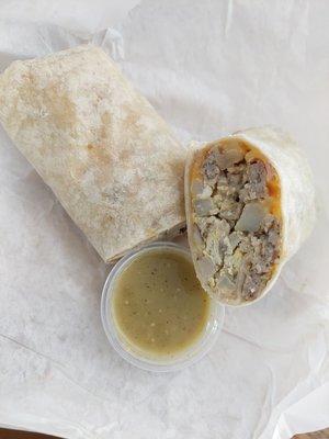 Breakfast burrito w/ Sausage!