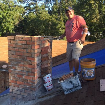 In the process of rebuilding this chimney.