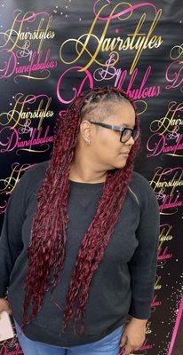 Boho, Knotless Box Braid With Human.