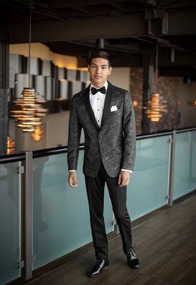 Granite Aries Paisley.         Slim Fit Tuxedo