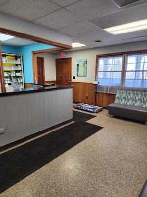 Reception area of Mad River Vet Hospital East.