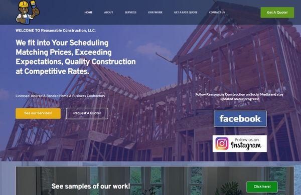 www.rrlconstruction.com website designed for Reasonable Construction.