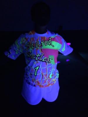 Neon ink Dye Sublimation under a Black Light