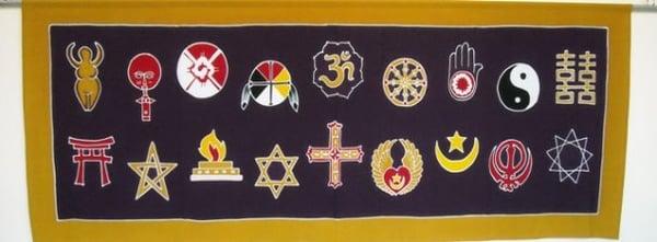 Interfaith symbols on ChIME banner