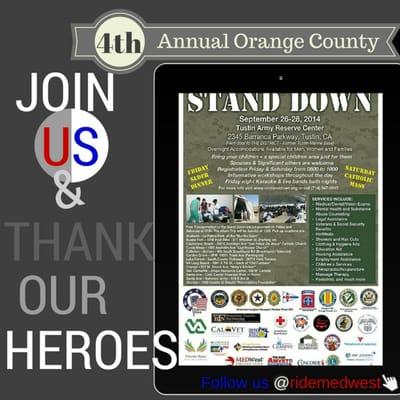 Don't forget to Join us Sept 26, 27 &28 @ OC Stand Down 2014 "Army Reserve" www.ocstanddown.org