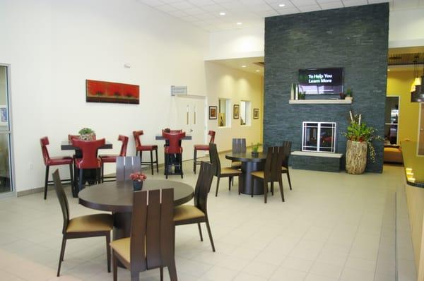 Enjoy our cozy lounge and waiting area.