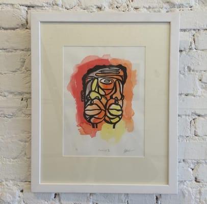 Relief print with acrylic ink by Atlanta artist Jamaal Barber.