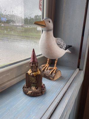 Coastie and his seagull buddy.