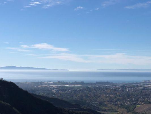 View over Goleta with the lesser seen Santa Rosa Island (right) and Santa Cruz Island (left)