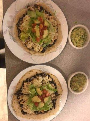 Tlayuda on home made flour tortillas and homemade guacamole