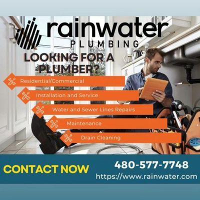 Rainwater Plumbing is here to help.