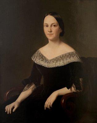 Portrait of Marie Marguerite Nisida Stewart attributed to Trevor Thomas Fowler - Oil on canvas, c. 1845-1852 - On display at the 1850 House