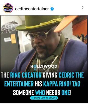 Giving Cedric the Entertainer a KAPPA ALPHA PSI ring