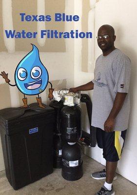 One of our Customers with his newly installed Delta Ontario Plus Water Softener!