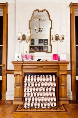 Our beautiful pointe shoe display!