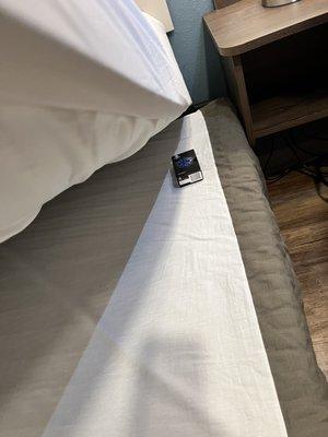 Other guests trash stuffed under the mattress