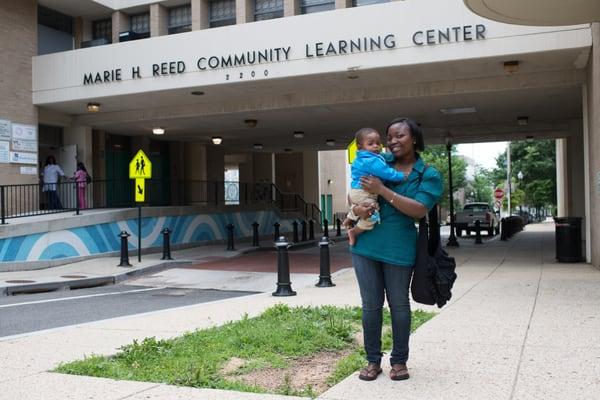 We're located at 2250 Champlain Street, right under the bridge at the Marie Reed Elementary School.