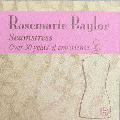 Rosemarie Baylor, Seamstress